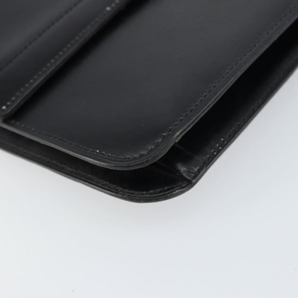 Christian Dior Shoulder Bag Leather Black Gold Auth ar13899