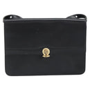 Christian Dior Shoulder Bag Leather Black Gold Auth ar13899-13