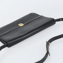 Christian Dior Shoulder Bag Leather Black Gold Auth ar13899-6