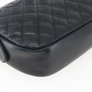 CHANEL Chain Matelasse Shoulder Bag Lamb Skin Black Gold CC Auth ar13902-17