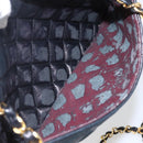 CHANEL Chain Matelasse Shoulder Bag Lamb Skin Black Gold CC Auth ar13902-12