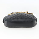 CHANEL Chain Matelasse Shoulder Bag Lamb Skin Black Gold CC Auth ar13902-5