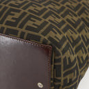 FENDI Zucca Canvas Hand Bag Black Brown Auth ar13907-9