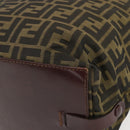 FENDI Zucca Canvas Hand Bag Black Brown Auth ar13907-15