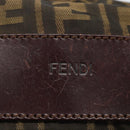FENDI Zucca Canvas Hand Bag Black Brown Auth ar13907-17