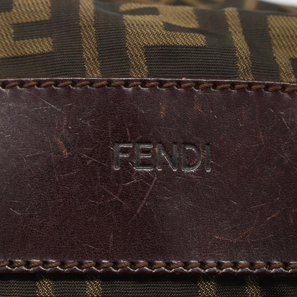 FENDI Zucca Canvas Hand Bag Black Brown Auth ar13907
