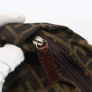 FENDI Zucca Canvas Hand Bag Black Brown Auth ar13907-10