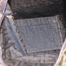 FENDI Zucca Canvas Hand Bag Black Brown Auth ar13907-11