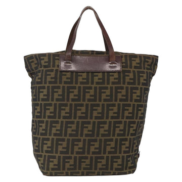 FENDI Zucca Canvas Hand Bag Black Brown Auth ar13907 - 0