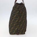 FENDI Zucca Canvas Hand Bag Black Brown Auth ar13907-3