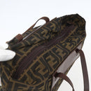 FENDI Zucca Canvas Hand Bag Black Brown Auth ar13907-6