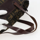 FENDI Zucca Canvas Hand Bag Black Brown Auth ar13907-7