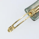 CHANEL Hairpin COCO Mark Lamb Skin Turquoise Blue CC Auth ar13908-7