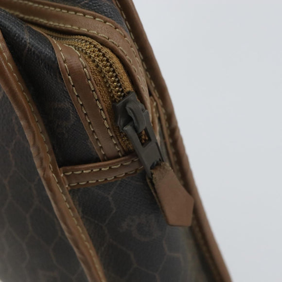 Christian Dior Honeycomb Canvas Clutch Bag PVC Black Auth ar13909