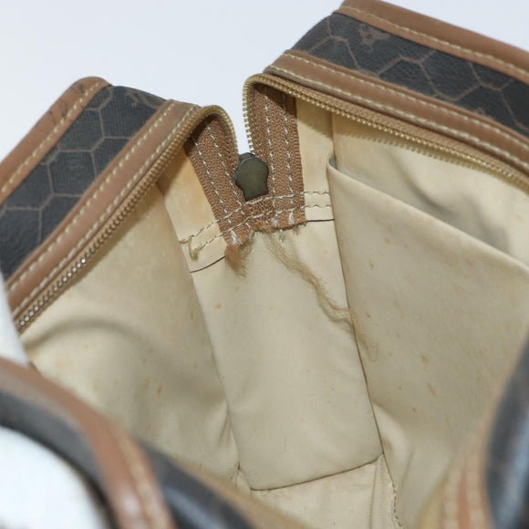 Christian Dior Honeycomb Canvas Clutch Bag PVC Black Auth ar13909