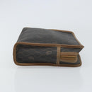 Christian Dior Honeycomb Canvas Clutch Bag PVC Black Auth ar13909-4