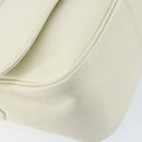 VALENTINO Chain Shoulder Bag Leather White Gold Auth ar13910-14