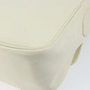 VALENTINO Chain Shoulder Bag Leather White Gold Auth ar13910-15