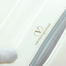 VALENTINO Chain Shoulder Bag Leather White Gold Auth ar13910-18
