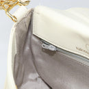 VALENTINO Chain Shoulder Bag Leather White Gold Auth ar13910-21