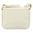VALENTINO Chain Shoulder Bag Leather White Gold Auth ar13910-2