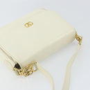 VALENTINO Chain Shoulder Bag Leather White Gold Auth ar13910-6