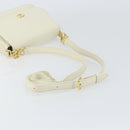 VALENTINO Chain Shoulder Bag Leather White Gold Auth ar13910-7