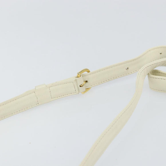 VALENTINO Chain Shoulder Bag Leather White Gold Auth ar13910