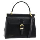 VALENTINO Hand Bag Leather 2way Black Gold Auth ar13911-1