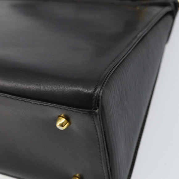 VALENTINO Hand Bag Leather 2way Black Gold Auth ar13911