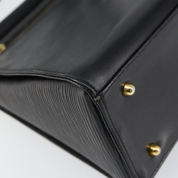 VALENTINO Hand Bag Leather 2way Black Gold Auth ar13911