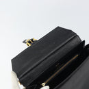 VALENTINO Hand Bag Leather 2way Black Gold Auth ar13911-10