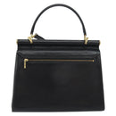 VALENTINO Hand Bag Leather 2way Black Gold Auth ar13911-2
