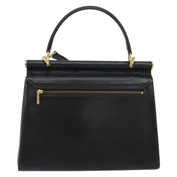 VALENTINO Hand Bag Leather 2way Black Gold Auth ar13911 - 0