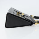 VALENTINO Hand Bag Leather 2way Black Gold Auth ar13911-3