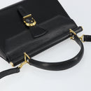 VALENTINO Hand Bag Leather 2way Black Gold Auth ar13911-6