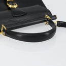 VALENTINO Hand Bag Leather 2way Black Gold Auth ar13911-7