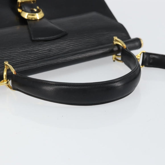 VALENTINO Hand Bag Leather 2way Black Gold Auth ar13911