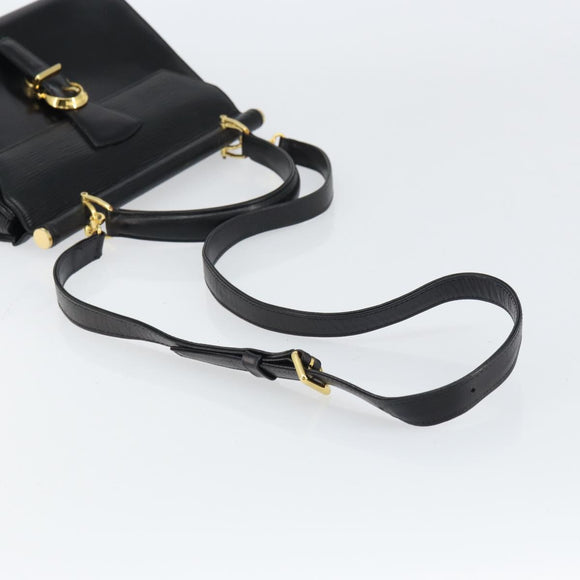 VALENTINO Hand Bag Leather 2way Black Gold Auth ar13911