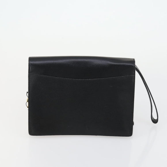 CELINE Macadam Canvas Hand Bag Leather 2 Set Black Beige Auth ar13912