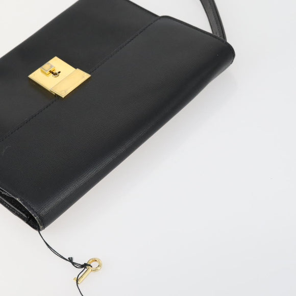 CELINE Macadam Canvas Hand Bag Leather 2 Set Black Beige Auth ar13912