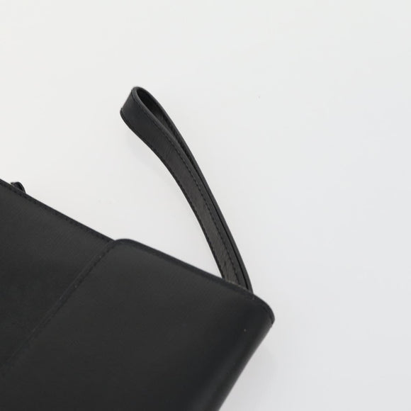 CELINE Macadam Canvas Hand Bag Leather 2 Set Black Beige Auth ar13912