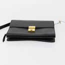 CELINE Macadam Canvas Hand Bag Leather 2 Set Black Beige Auth ar13912-15