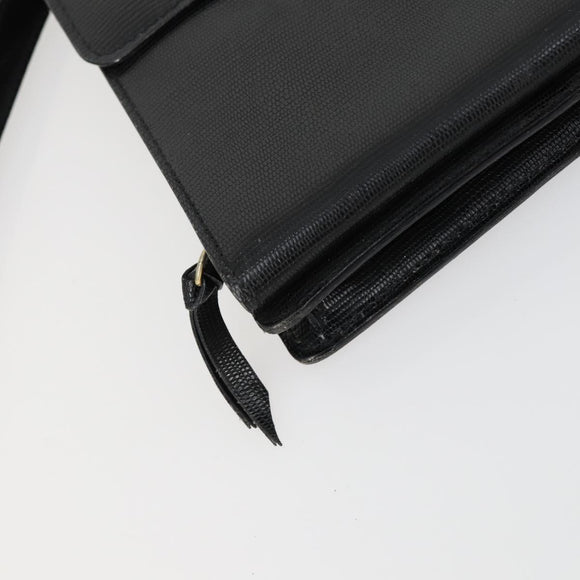 CELINE Macadam Canvas Hand Bag Leather 2 Set Black Beige Auth ar13912