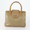 CELINE Macadam Canvas Hand Bag Leather 2 Set Black Beige Auth ar13912-2