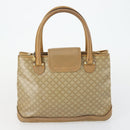 CELINE Macadam Canvas Hand Bag Leather 2 Set Black Beige Auth ar13912-3