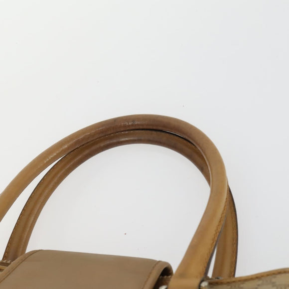 CELINE Macadam Canvas Hand Bag Leather 2 Set Black Beige Auth ar13912