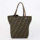 FENDI Zucca Canvas Hand Bag 2 Set Black Brown Auth ar13914-11