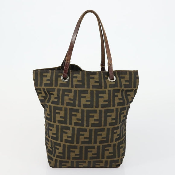 FENDI Zucca Canvas Hand Bag 2 Set Black Brown Auth ar13914