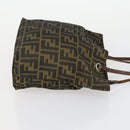 FENDI Zucca Canvas Hand Bag 2 Set Black Brown Auth ar13914-12